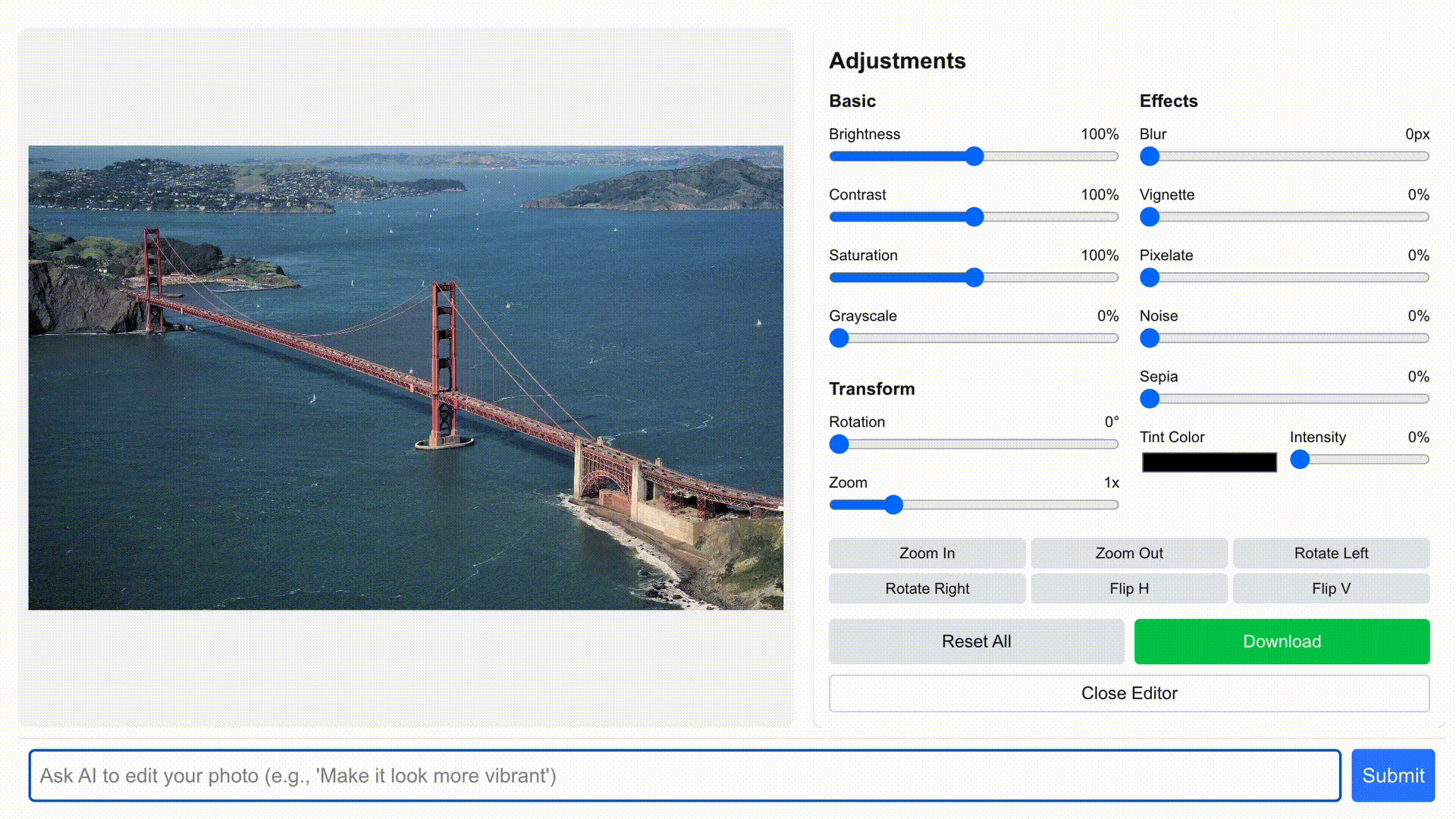 UI2 Photo Editor Demo